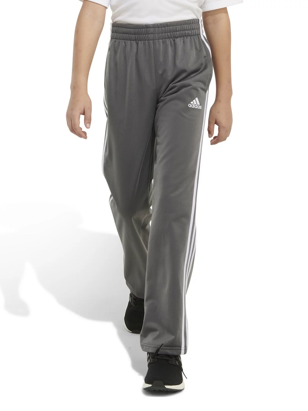 Adidas Boys Dark Gray Iconic Tricot Pants